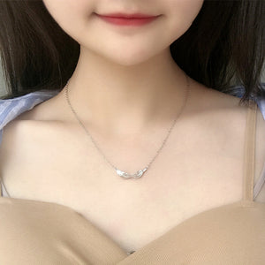 Horizontal Feather Charm Pendant Necklace