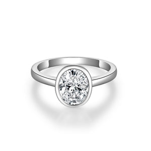 Oval Solitaire Moissanite Engagement Ring