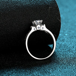 Brilliant Moissanite Pave Engagement Ring