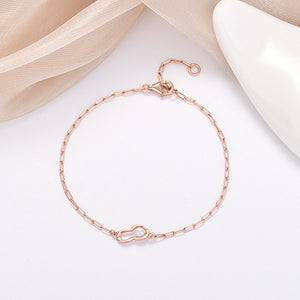 Pearl Peanut Charm Stacking Chain Bracelet