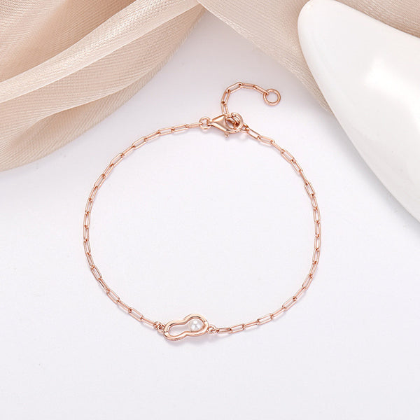 Pearl Peanut Charm Bracelet