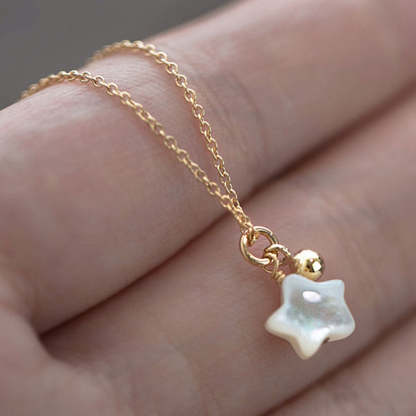 White Shell  Star Necklace