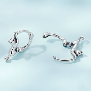 Cute Cat Huggie Hoop Earrings