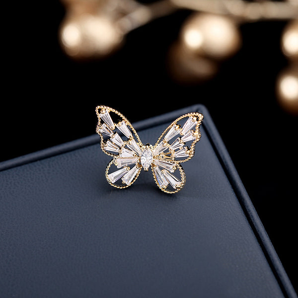 Hollow-Out Butterfly Brooch