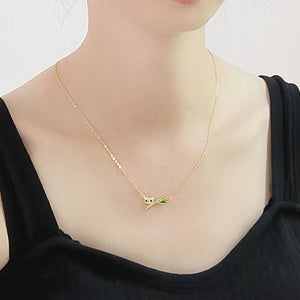 Cute Panda Bamboo Pendant Necklace