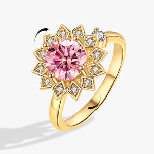 Rosa Sonnenblumen-Angst-Fidget-Spinner-Ring