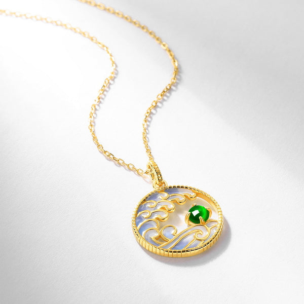 Emerald Ocean Charm Necklace