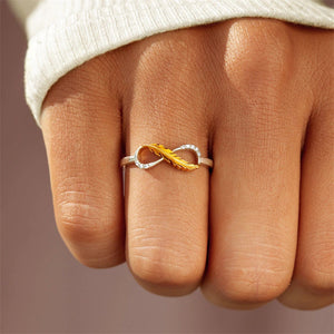 Gold Feather Mobius Stacking Band Ring