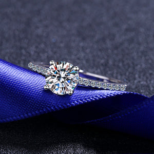 Brilliant Moissanite Pave Engagement Ring