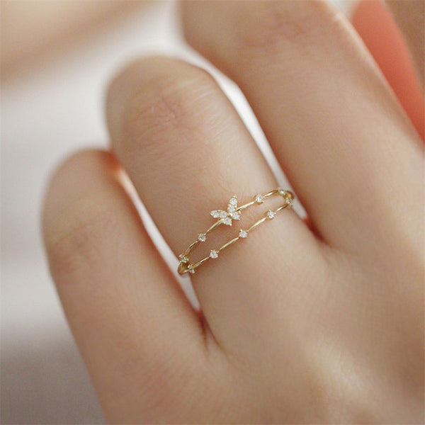 Double Layered Butterfly Ring
