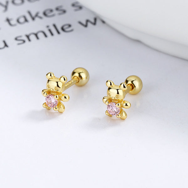 Cute Tiny Bear Stud Earrings