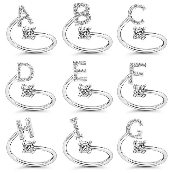 Initial Letter Stackable Ring