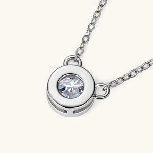 Solitaire Round Moissanite Charm Necklace