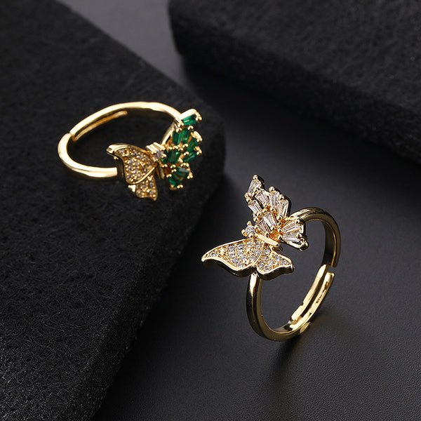 Gold Butterfly Stackable Ring