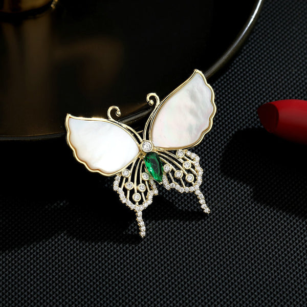 Mother Of Pearl Butterfly Brooch