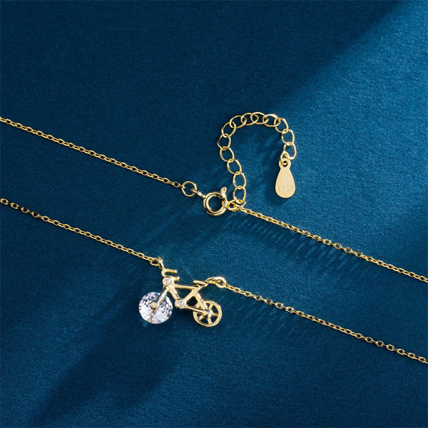 Dainty Bicycle Pendant Necklace