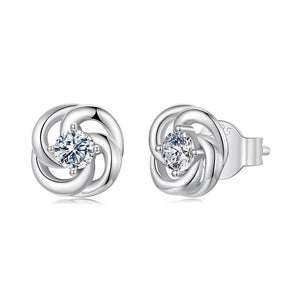 Moissanite Four Leaf Clover Stud Earrings