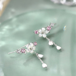 Mother Of Pearl Cherry Blossom Earrings