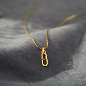 Letter Interlocking Pin Pendant Necklace
