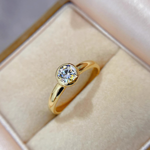 Gold Round Cut Solitaire Engagement Ring