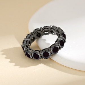 Black Color Moissanite Statement Ring