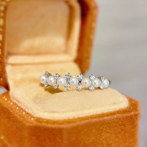 Dainty Pearl Stacking Band Ring