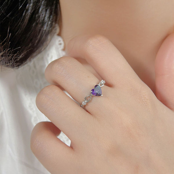 Dainty Purple Heart Ring