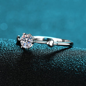 Solitaire Moissanite Heart Engagement Ring