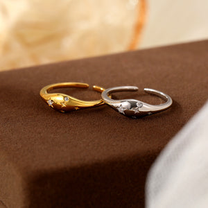 Dainty Minimalist Star Stacking Band Ring