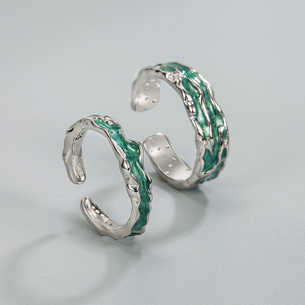 Silver Aurora Couple Ring