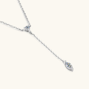 Marquise-Cut Moissanite Drop Y Necklace