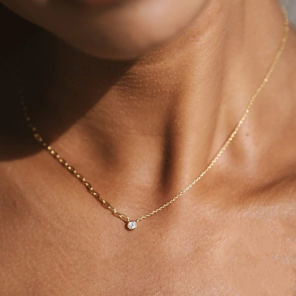 Gold Bubble Pendant Necklace