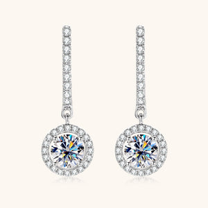 Moissanite Drop Latch Back Huggie Earrings