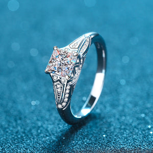 Four-Prong Moissanite Pave Engagement Ring