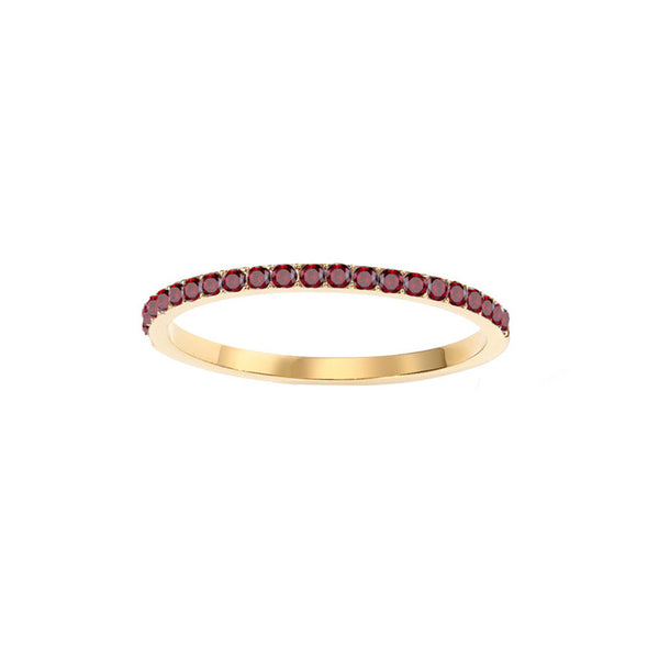 Colored Birthstone Pave Ring