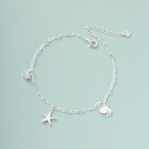 Seashell Starfish Beach Charm Bracelet