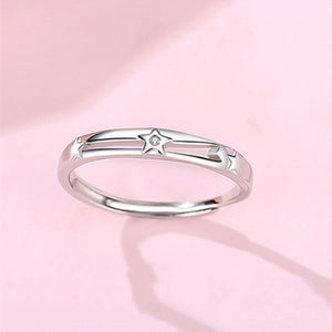 Pink Heart Star Couple Matching Ring
