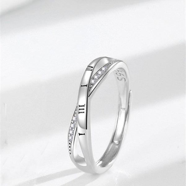 Roman Numeral Mobius Couple Ring