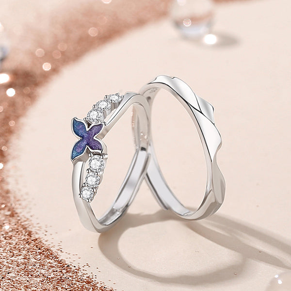 Butterfly Mountain Matching Couple Ring