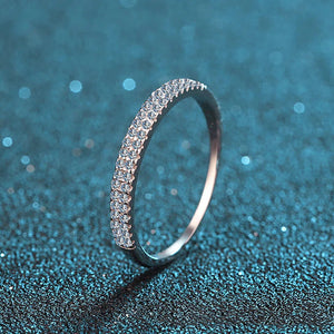 Double Row Moissanite Eternity Band Ring