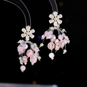 Flower Firework Dangle Drop Earrings