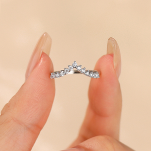 Dainty Sparkling Crown Eternity Ring