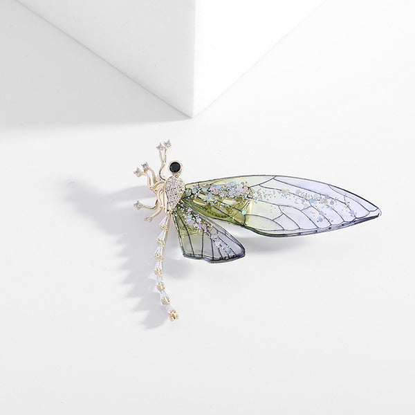 Colored Dragonfly Brooch