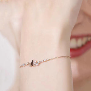 Butterfly Leaf Charm Stacking Bracelet