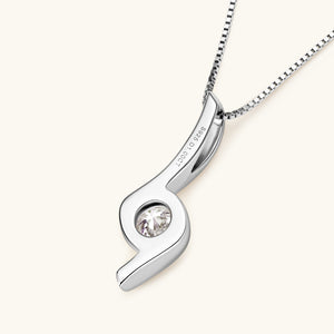 Solitaire Moissanite Twist Pendant Necklace