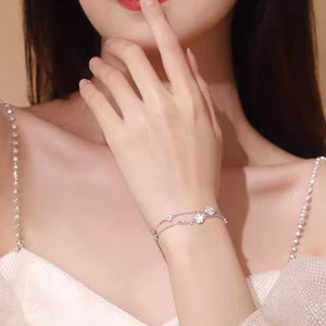 Pusteblumen-Doppelketten-Stapelarmband