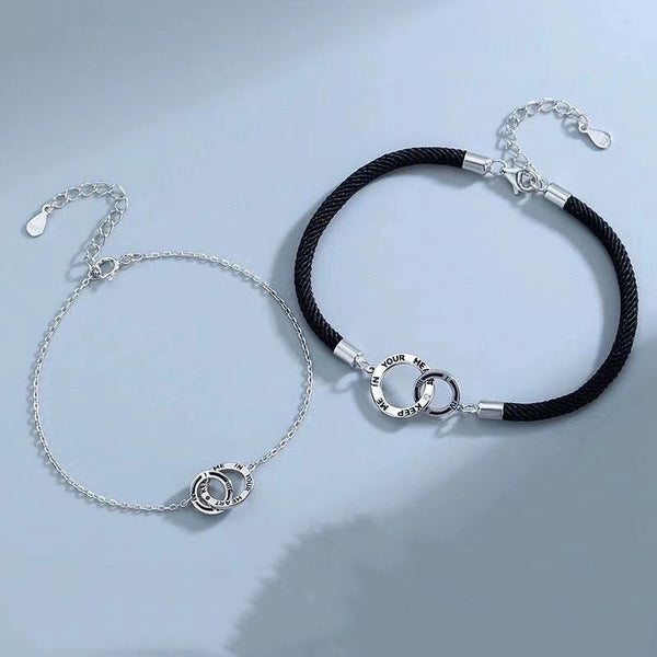 Interlocking Ring Couple Bracelet