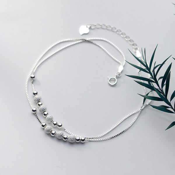 Dainty Layered Bead Anklet