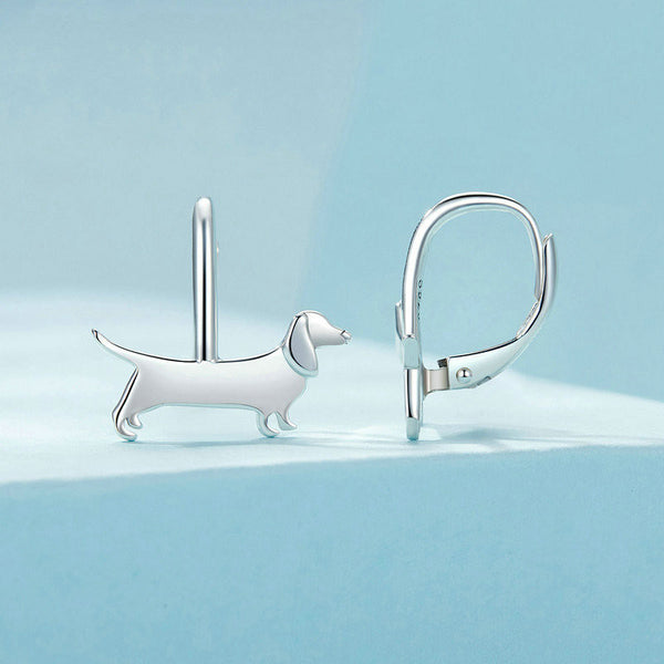 Cute Dachshund Dog Hoop Earrings