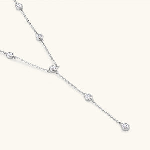 Moissanite Drop Layering Station Y Necklace